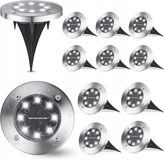 Solárna zapichovacia záhradná lampa - 12ks SOLÁRNE ZÁHRADNÉ SVETLÁ, LED DISKY