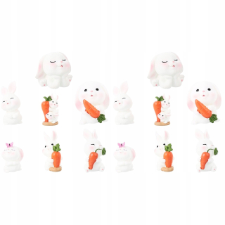 Dekorácia do záhrady - 14 kusov Malý pevný figurín Jard Rabbit Decor
