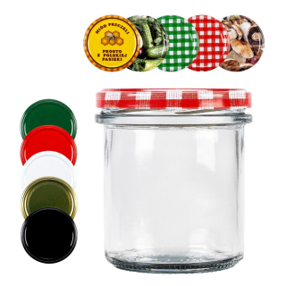 Poháre na med - 15x nádoba pre medové mäso pate uhorky ploché steny 350 ml