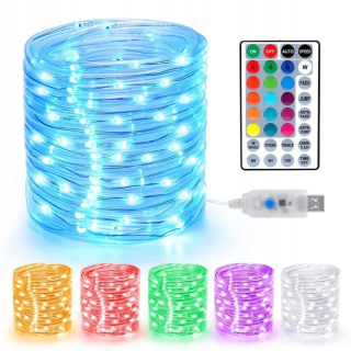 Svetelný stĺp do záhrady - 16 farieb LED lana LED s diaľkovým 5/10 m vonkajšou záhradnou trubicou