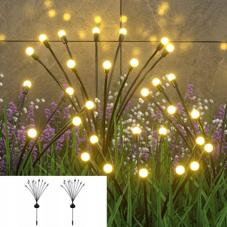 Zvonkohra do záhrady - 2 solárne svetlá Firefly záhradné lampy 10led