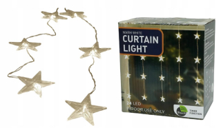 24 -led Light Conain pre okno s hviezdami 120 cm