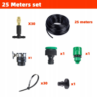 Zavlažovanie záhrady - 25 m DIY zavlažovanie Nastavte hmlu postrekovača