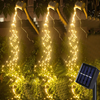Svetelný stĺp do záhrady - 2M 600LED Upgrade solárne osvetlenie vetvy viniča Vonkajšie solárne Firefly Bunch