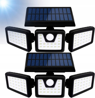 Záhradná fasádna lampa - 2x LED solárna fasáda LED s snímačom dusk 650 lm