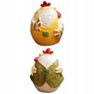 2x kuracie figurínové kuracie sochy pre spálňu
