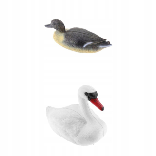 2x kačacie labuť socha plávajúce rybník
