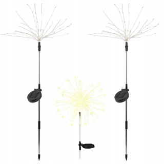 Svetelný stĺp do záhrady - 2x solárna záhradná lampa púpava kvetina kvetiny