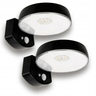 Solárna zapichovacia záhradná lampa - Fasáda 2x solárnej lampy s snímačom pohybu LED