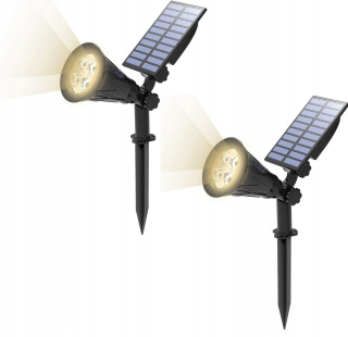 Solárna zapichovacia záhradná lampa - Lamela hrniec 25 cm x 25 x 47 cm biely plast