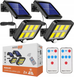 Uličná lampa - 2x LED solárna lampa so senzorom pohybu súmraku