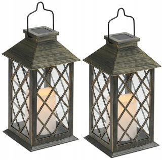 Solárna zapichovacia záhradná lampa - 2x LED LAME SOLAR LAMPON LANTERSKÁ Maják Znicz Superled