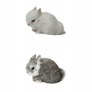 2x Realistické králičie figuríny plnené a živé plyšové