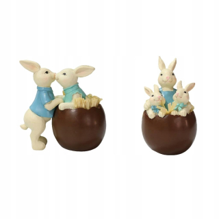 2x Králiková socha miniatúrne králičie figúrky