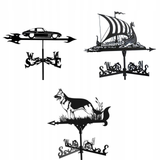 Ukazovateľ smeru vetra - 3 záhradné dekorácie strešná strecha Weathervane