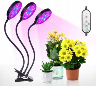 Lampa na pestovanie raslín - 3 x Rast lampa rastlín 78 LED Timer + pilot