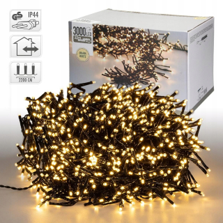 3000 LED chumáčiky teplé osvetlenie biele