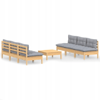 Záhradná zostava nábytku - 3096093 7 -dielna záhradná salónik s šedým cushio