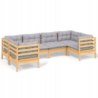 Záhradná zostava nábytku - 3097294 6 -dielna záhradná salónik so šedým cushio
