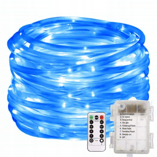 Svetelný stĺp do záhrady - 30 m 300 LED batérie LED lana LED svetlo s diaľkovým vonkajším medeným drôtom