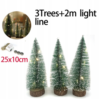3ks Vinter LED Mini zelený vianočný stromček figuríny 15 cm