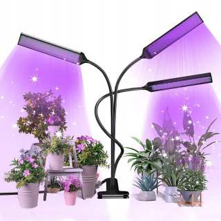 Lampa na pestovanie raslín - 3x LED žiarovka pre rastúci rast rastlín 3 panely 2 typy svetla veľký časovač