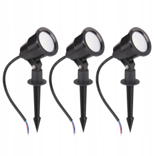 Solárna zapichovacia záhradná lampa - 3x záhradný bodový LED bodec IP65