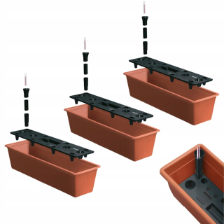 Kvetináč na balkón - 3x balkónový box s zavlažovaním IS6Can Pot