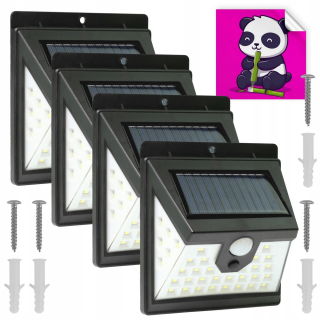 Záhradná fasádna lampa - 4 solárne žiarovky pre záhradnú záhradu so senzorom