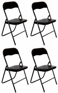 Záhradné kreslo - 4 x skladacie kreslo kresla v kancelárii Catering Black