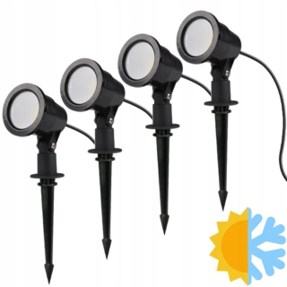 Záhradná lampa - 4 x LED záhradné svetlomet 7W 230V Municipal Spitz