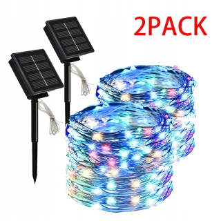 Svetelný stĺp do záhrady - 40m/10m/5m Solárne LED svetlo Vonkajšie reťazové svetlá Rozprávkové svetlá Vianoce