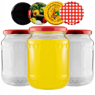 Poháre na med - 48x sklenené nádoby 720 ml jar jam na medové konzervy