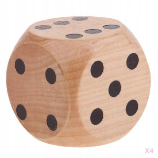 4 ks. Drevená príbehová hra D6 šesť kocky