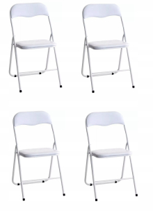Záhradné kreslo - 4x skladacie stoličky terasy záhradné stoličky biele