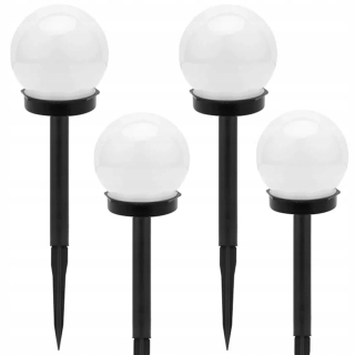 Solárna zapichovacia záhradná lampa - 4x solárna lampa. Záhradná biela guľa uviaznutá 10 cm