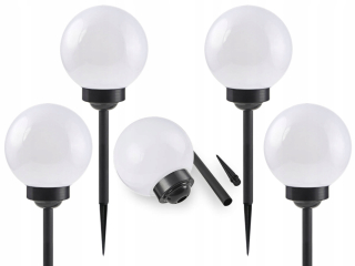 Solárna zapichovacia záhradná lampa - 4x LED záhradná lampa kladivá solárna guľa 20 cm