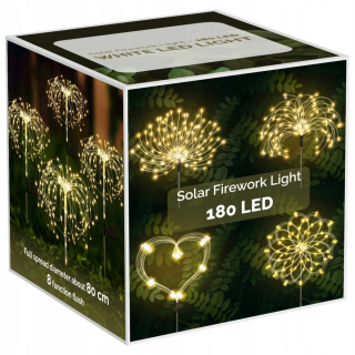 Solárna zapichovacia záhradná lampa - 4x Vonkajšie záhradné solárne svietidlo 180LED púpava Ohňostroj FIREWORKS