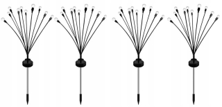 Zvonkohra do záhrady - 4x solárne svetlá Firefly záhradné lampy 10led