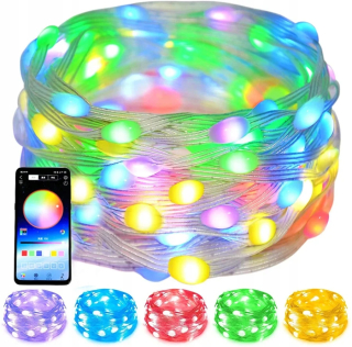 Svetelný stĺp do záhrady - 5/10/20M vianočný stromček rozprávkové svetlo Bluetooth App Control Xmas String