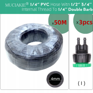 Zavlažovanie záhrady - 5-80M 3/5mm 4/7mm 8/11mm Nová hadica z PVC s kohútikom Zlá