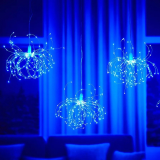 Svetelný stĺp do záhrady - 5 balení Firework Štartovacie svetlá Outdoor 600 LED zavesenie Starburst