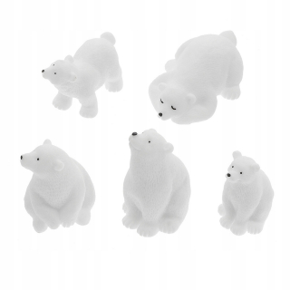 Dekorácia do záhrady - 5 miniatúrnych figurín ľadového medveďa