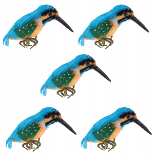 5 Kingfisher Birds Ornament Garden