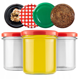 Poháre na med - 50x jar 350 ml medového džemu mäso paštéty prípravky