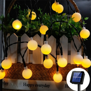 Svetelný stĺp do záhrady - 5m/10m solárne LED guľové svetlá Lights Outdoor Vodotesné rozprávkové strunové svetlo
