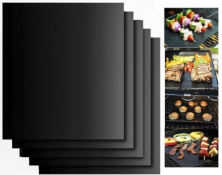 Podložka na gril - 5x teflónová podložka na grilovanie opakovane použiteľného grilu