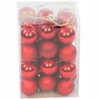 [680246] BAUBLES 2,5 cm 36 kusov červená zmes
