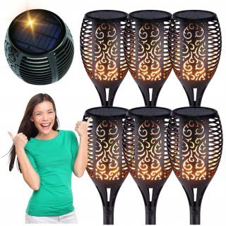 Solárna zapichovacia záhradná lampa - 6x SOLÁRNA ZÁHRADNÁ LAMPA VÝKONNÁ LED SVETLÁ
