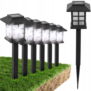 Solárna zapichovacia záhradná lampa - 6X Maják so solárnou lampou so solárnou lampu